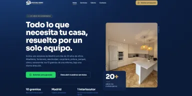 Captura de la web corporativa de Sánchez Pérez Instalaciones, empresa de reformas en Madrid