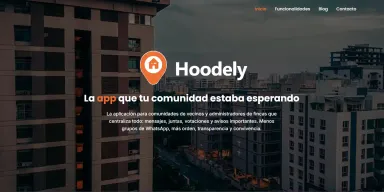 Captura de la web de Hoodely, aplicación para comunidades de vecinos